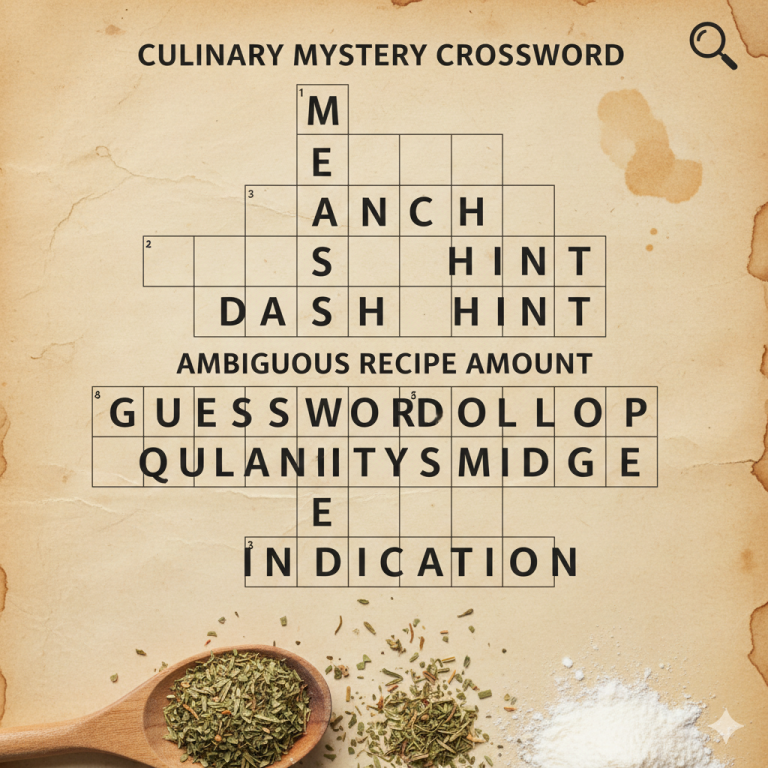 Ambiguous Recipe Amount Crossword